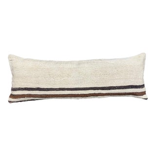 Turkish Hemp Pillow Cushion Natural Beige Brown Cushion Cover 14x40 For Sale