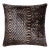 Hand-Knotted Silk Velvet Ikat Diamond Pillow - 16x16 Coffee & Bronze For Sale