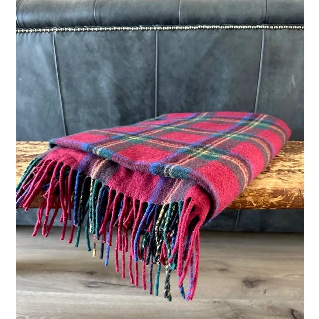 Vintage Ralph Lauren Royal Stewart Plaid Wool Throw Blanket For Sale - Image 10 of 10