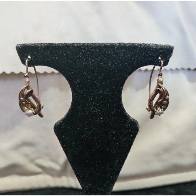 14 Karat Gold Earrings, Early 1900s, Set of 2 For Sale - Image 5 of 5