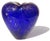 Beautiful hand blown sapphire blue with copper aventurine flecks studio art glass flower vase. It is shaped in the form of...