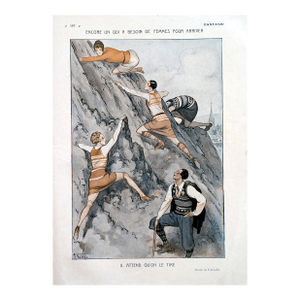 Fantasio 1927 Armand Vallée "Encore Un Qui a Besoin De Femmes Pour Arriver" Print