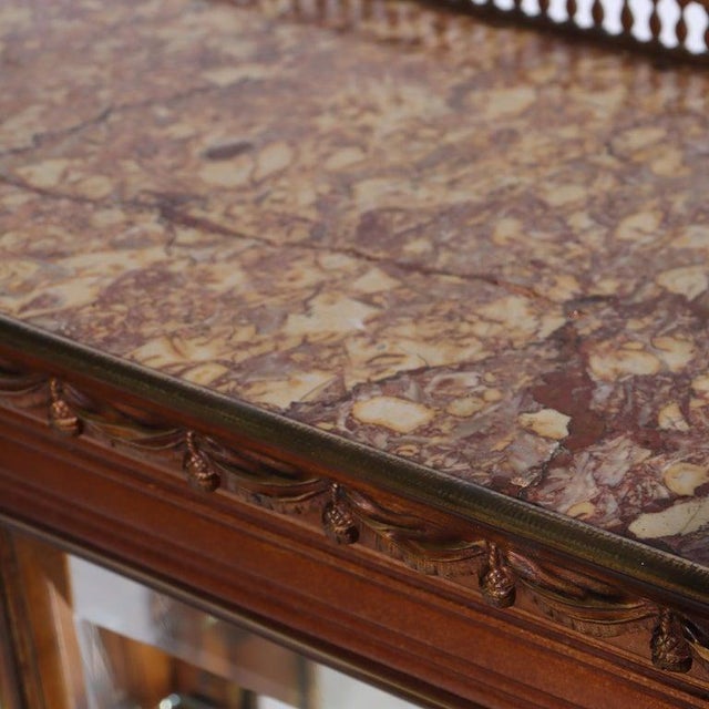 Wood Antique French Louis XVI Gilt Wood & Ormolu Vitrine C1920 For Sale - Image 7 of 16