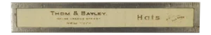 Antique Celluloid & Nickel Ruler Thom & Bayley Hats New York