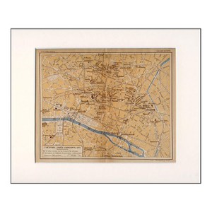 1920s, Paris Tourist Map With Entertainment Venues, Original Vintage Tourist Map, France