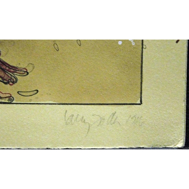 1980s Larry Fodor "Moenkopi Buffalo Dancers 3" Original Color Lithograph H.Signed For Sale - Image 5 of 5