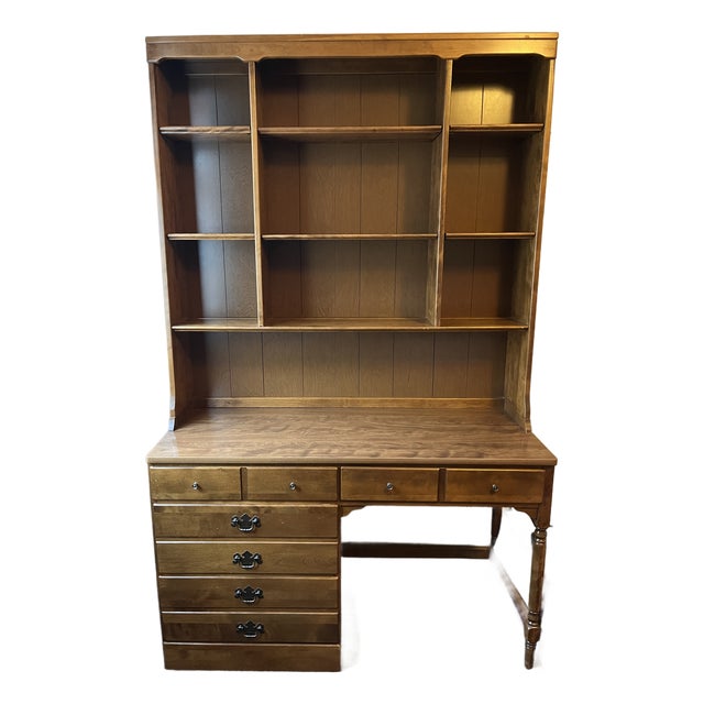 1980s Ethan Allen Desk W/ Hutch For Sale
