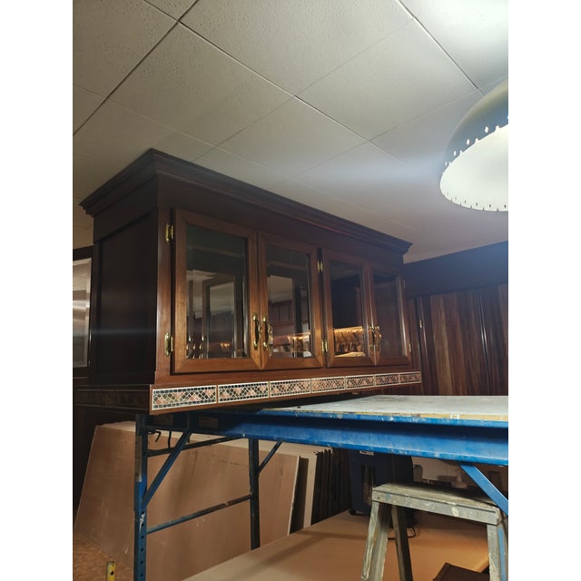 Custom Craft Cabinets 1990s Custom/Handmade Solid Walnut Display Cabinet For Sale - Image 4 of 5