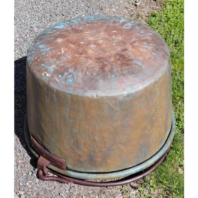 Antique Copper Apple Butter Kettle C. 1890 For Sale - Image 12 of 17