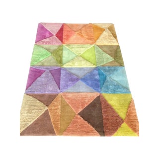 Gene Meyer Multicolor Try-Angular Rug - 6' x 9' For Sale