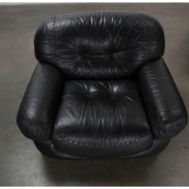 Pair of 1970’s Adriano Piazzesi Stitched Leather Lounge Chairs For Sale In Palm Springs - Image 6 of 18