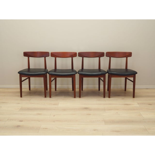 1960s Danish Teak Chairs by Henning Kjærnulf for Bruno Hansen, D960s, Set of 4 For Sale - Image 5 of 18