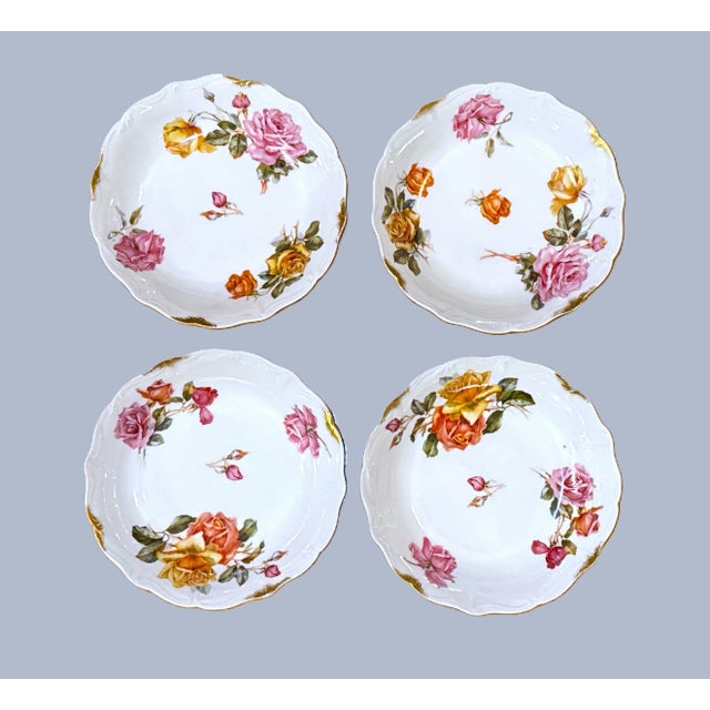 Set of Eight Hand-Painted Antique Charles Ahrenfeldt French Limoges Depose Porcelain Bowls c. 1890–1930 A rare & exquisite...