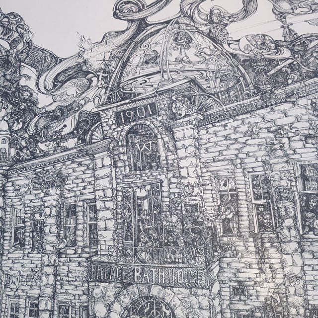 Gothic Vintage Surreal Pen Ink Drawing Nightmare at the Palace by Julie Kahn Kuhn 1977 Limited Edition 108/300 For Sale - Image 3 of 9