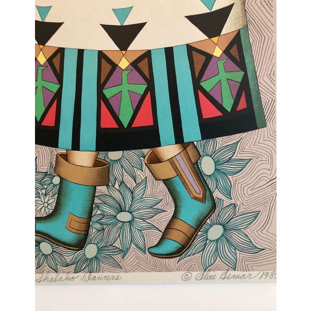 Alice Asmar, Shalako Dancer, Native American Indian Lithograph California Woman Artist, 1980 For Sale - Image 4 of 7