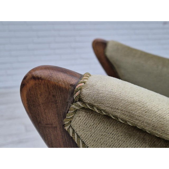 Scandinavian Armchair in Velour with Beech Wood Legs, 1960s For Sale - Image 12 of 18