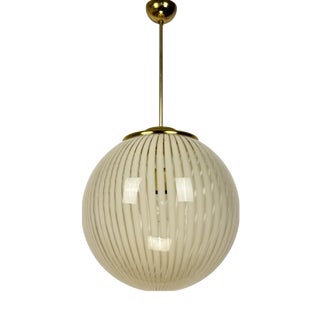 Murano Tessuto Globe Pendant Lamp by Venini, 1980s For Sale