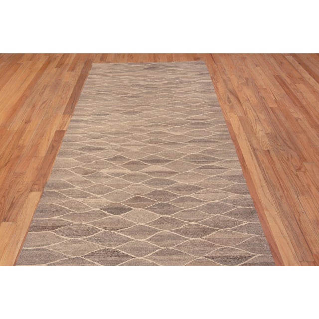 Abstract Nazmiyal Collection Modern Kilim Runner Rug For Sale - Image 3 of 9