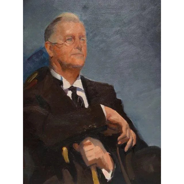 Figurative Robert T. Ayres Portrait Painting of Jack Bellamy as FDR in "Sunrise at Campobello" 1950s For Sale - Image 3 of 5