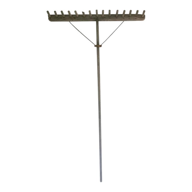 Early 20th Century Antique Hand-Made Rustic French Country Hay Rake For Sale