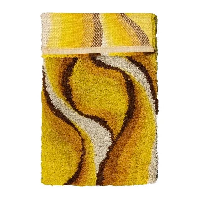 Yellow Flames Desso Rug, 1970s For Sale - Image 4 of 6