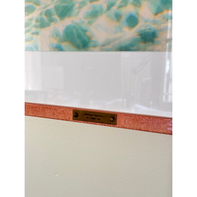 Rainbow Sequins - Framed Edition of 7 Tommy Lei Giclée print on platine fiber paper in blush burl wood frame 22" x 25...