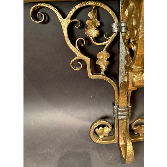 Early 20th Century American Arts & Crafts Bronze and Iron Wall Brackets, Pair For Sale - Image 9 of 11