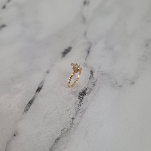 One Carat Marquise Solitaire Diamond Engagement Ring, Size 3 For Sale - Image 4 of 5