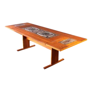 1970s Mid Century Danish Teak Tile Drop Leaf Dining Table by Gangso Mobler - Made in Denmark
