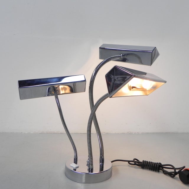 Vintage Desk Lamp with 3 Chrome Shades, 1960s For Sale - Image 13 of 14