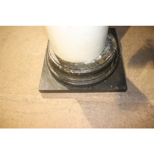 1950s Pair Marble Italian Ionic Style Palatial Pedestals For Sale - Image 5 of 11