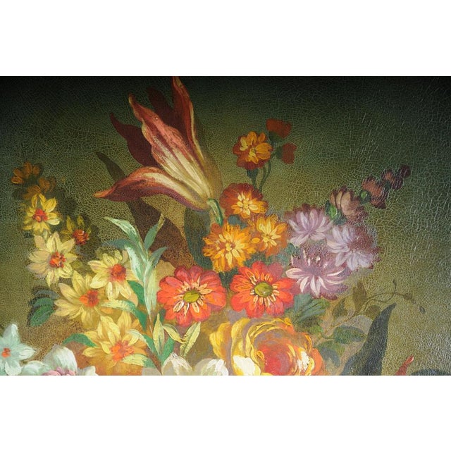 Still Life with Bouquet of Flowers, 20th Century, Oil on Panel For Sale - Image 4 of 18