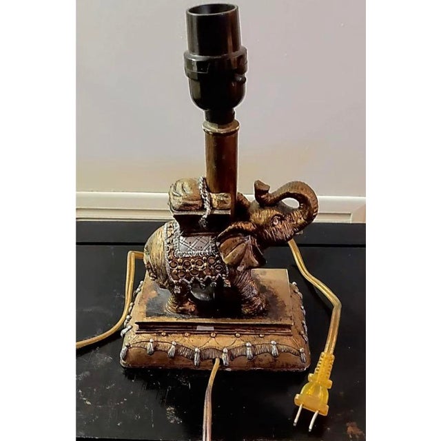Indian Petit Indian Figural Elephant Decorative Table Lamp For Sale - Image 3 of 4