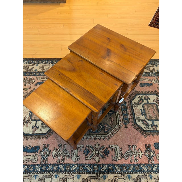 English Vintage Nesting Tables For Sale - Image 3 of 5