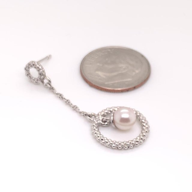 Akoya Pearl Earrings 14 Karat White Gold Certified For Sale - Image 9 of 16