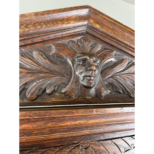 Wood 19th Century Neo-Gothic Carved Oak Coat Rack For Sale - Image 7 of 9