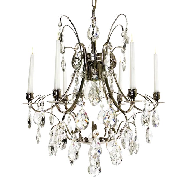 Classic Classic Baroque 6 Arm Chandelier With Crystals - Large Size For Sale