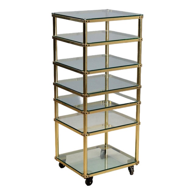 Glass Display Stand, 1980s For Sale