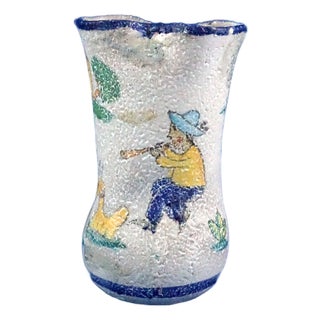 Acid-Treated Majolica Ceramic Vase from Vincenzo Procida, Vietri, Italy, 1920s For Sale