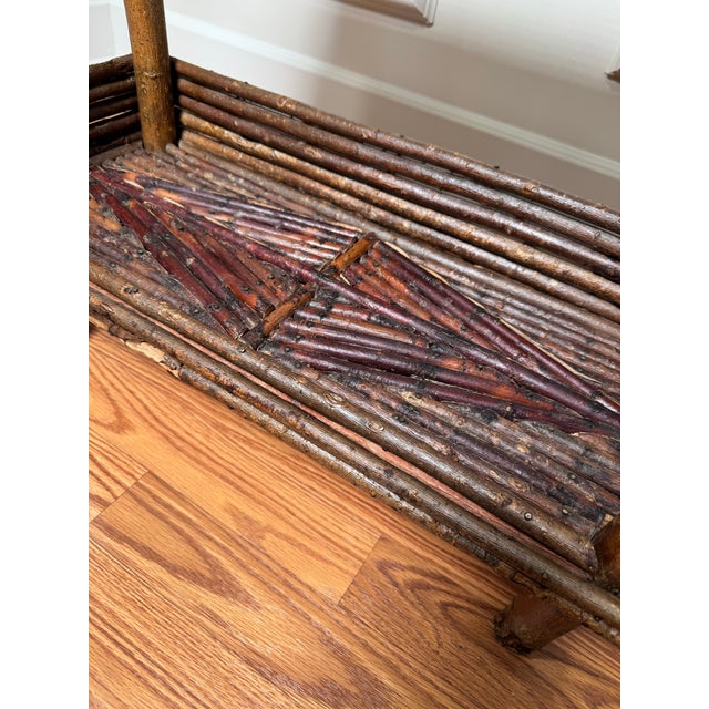 Antique Adirondack Twig Two Tiered Side Table For Sale - Image 12 of 12