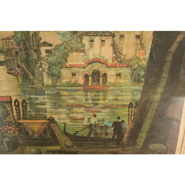 Printmaking Materials Antique Venice Italy Signed Lithograph by Claude Duval, Circa 1900 For Sale - Image 7 of 12