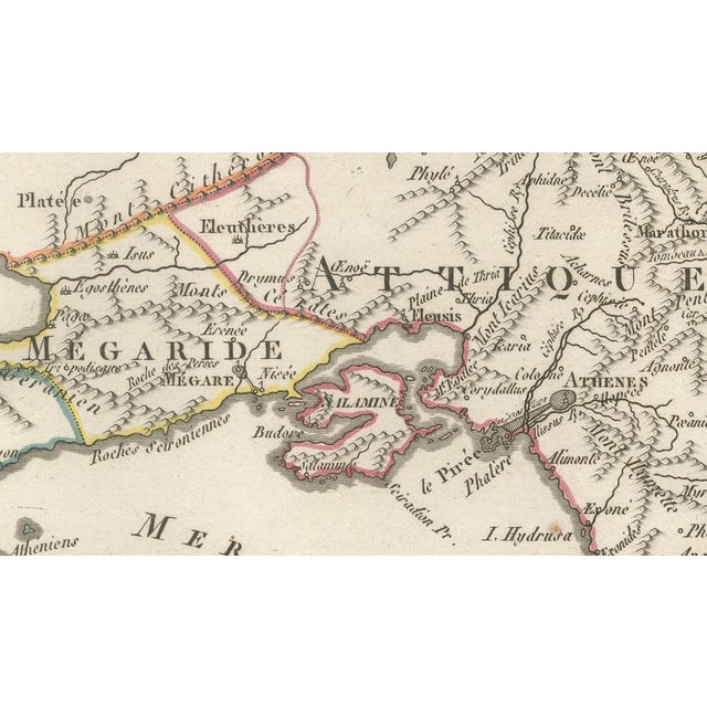 Paper Map of Ancient Attica, Megara and Euboea from Ambrose Tardieu, 1824 For Sale - Image 7 of 10
