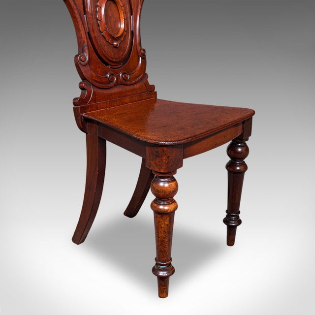 Antique Shield Back Hall Chair, Scottish, Walnut Reception Seat, Side, Victorian For Sale - Image 10 of 10