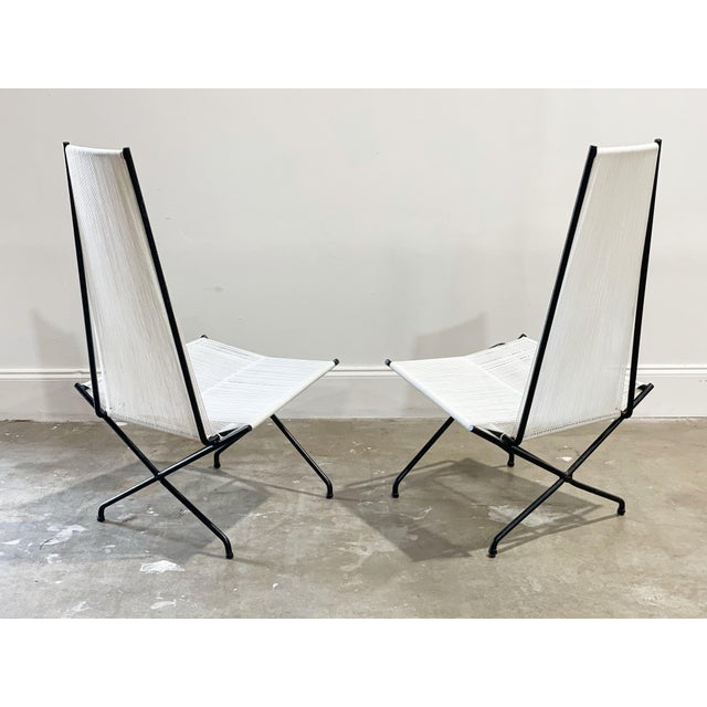 1950s Gunnar Birkerts for Yellen - Modernist Wrought Iron String Lounge Chairs - After Allan Gould For Sale - Image 11 of 12