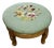Vintage Mid 20th Century Small Wooden Footstool With Needlepoint Cushion For Sale