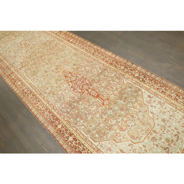 Antique Persian Wide Senneh Runner - 3'5" x 17' For Sale In New York - Image 6 of 7