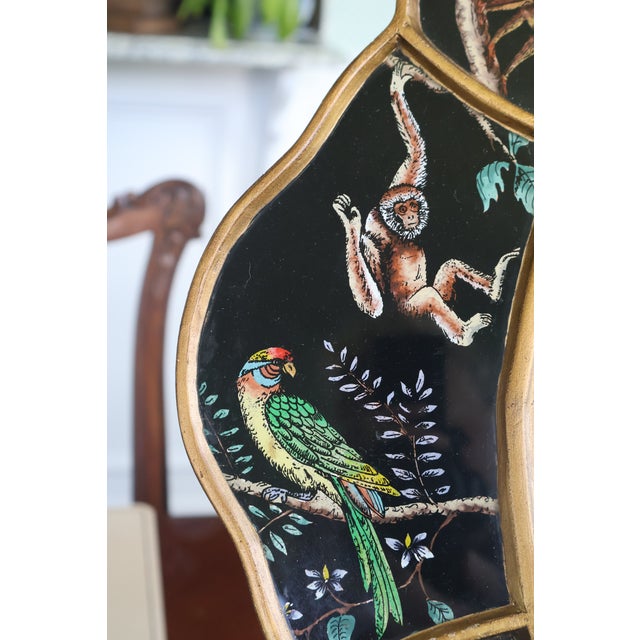 Wood Vintage Robert M. Weiss Peruvian Reverse-Painted Wildlife Mirror For Sale - Image 7 of 18