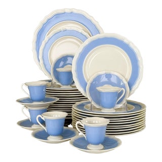 Antique Art Deco Lenox Periwinkle Blue High Fired Porcelain Dish Lot - 39 Pieces For Sale