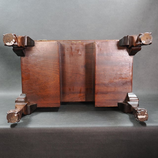 Vintage Miniature Salesman Sample Mahogany Writing Desk For Sale - Image 10 of 16