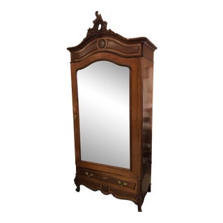 Antique French Wood Armoire For Sale